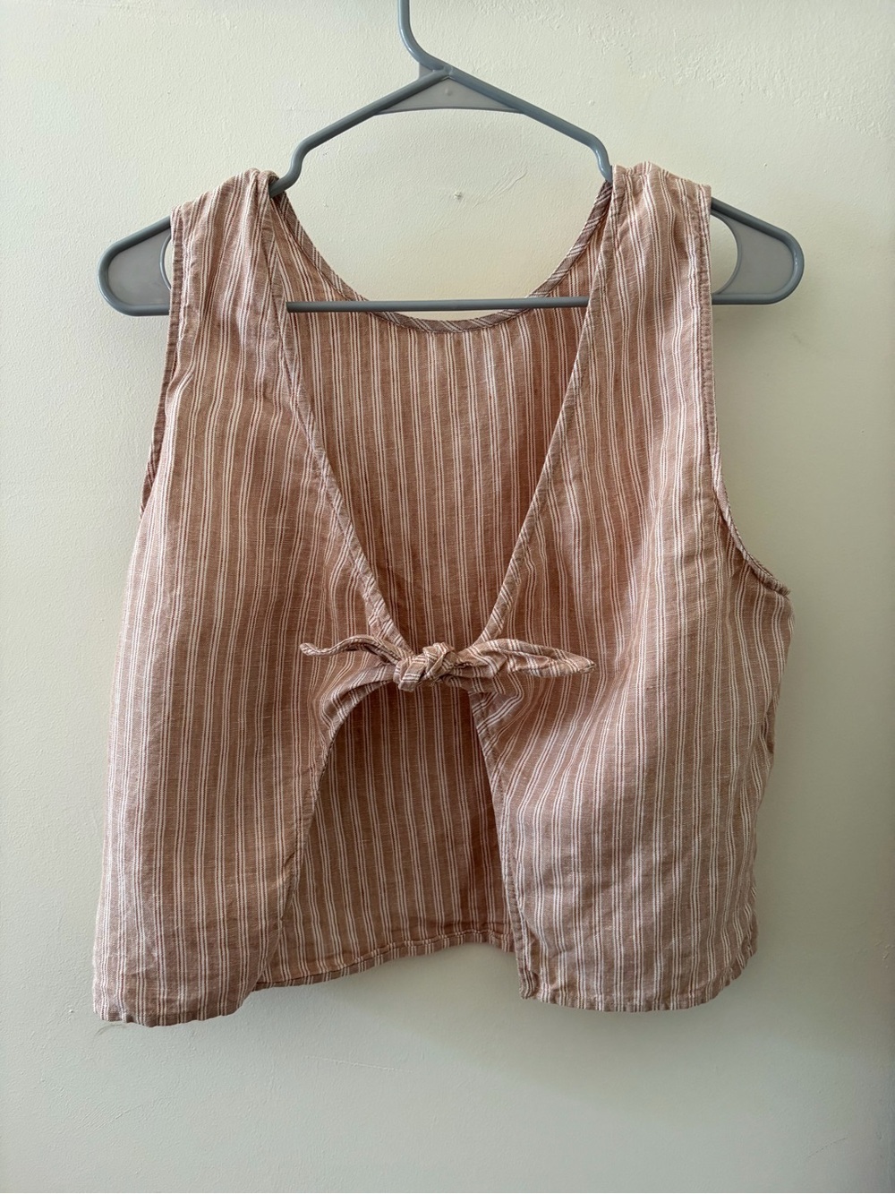 Madewell Tie-Back Scoopneck Top in 100% Linen size M - Picture 3 of 10